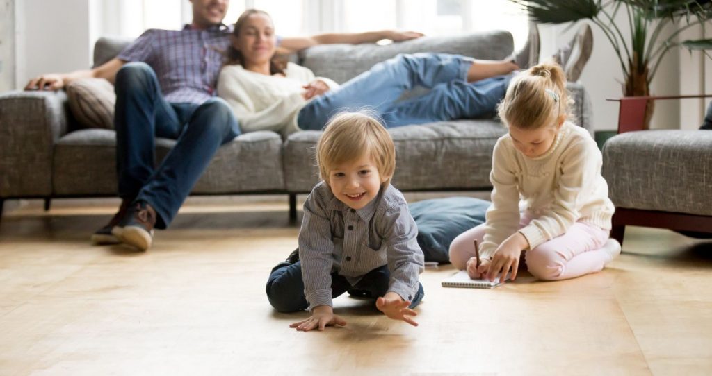 Family in home