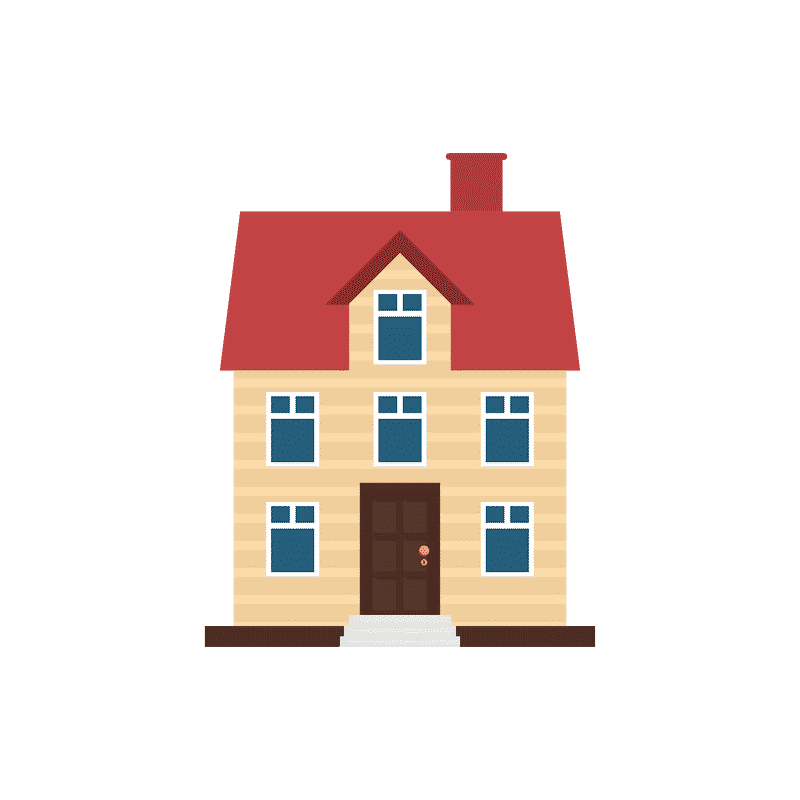 Tall Brown Home With Red Roof