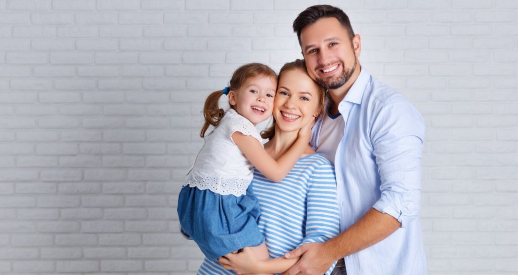 family in their home