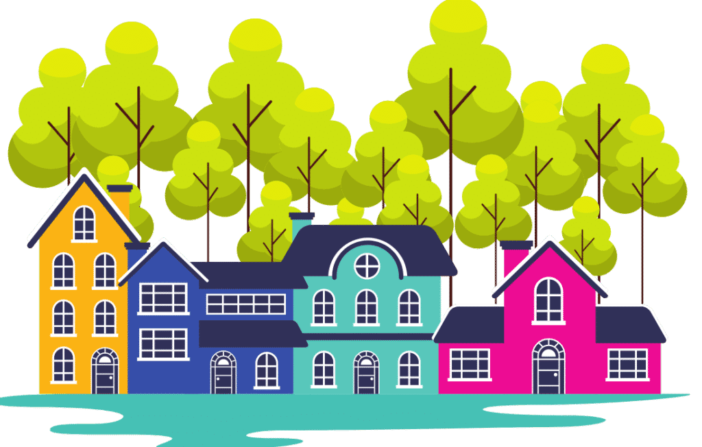 Neighborhood homes in California