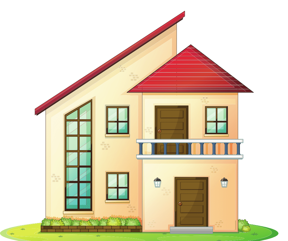 Slanted roof home