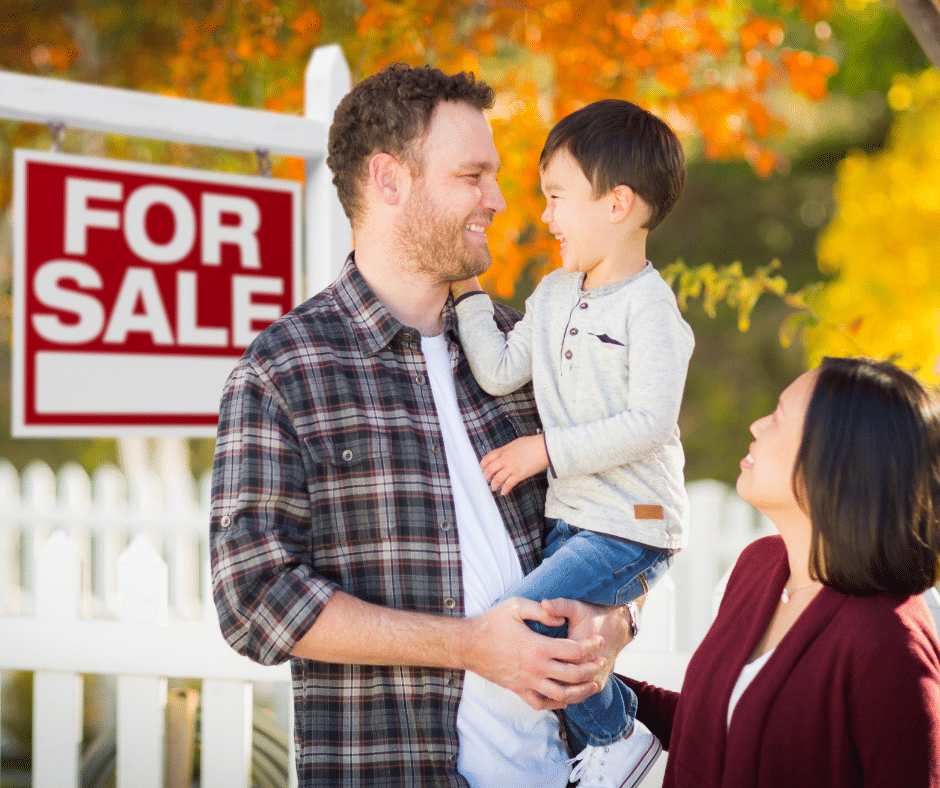 Family buying a home