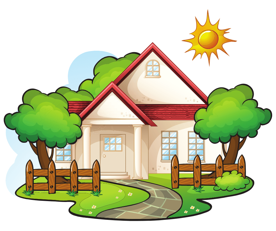 house with a brown fence