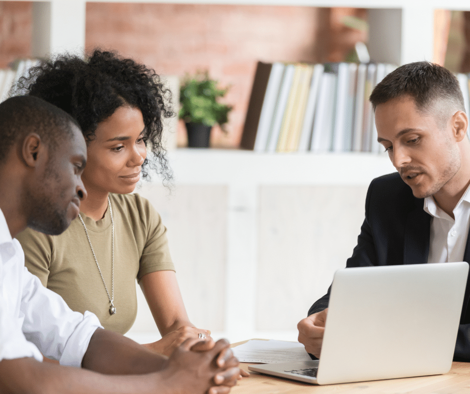 A married couple in California getting a mortgage pre-approval.